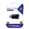 Verbatim USB flash disk, USB 3.0, 32GB, Store N Click, čierny, 49307, USB A, s výsuvným konektorom