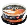 HP CD-RW, CWE00019-3, 69313, 25-pack, 700MB, 80min., bez možnosti potlače, cake box, Standard