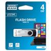 Goodram USB flash disk, USB 2.0, 4GB, UTS2, čierny, UTS2-0040K0R11, USB A, s otočnou krytkou