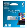 Goodram USB flash disk, USB 2.0, 8GB, UTS2, modrý, UTS2-0080B0R11, USB A, s otočnou krytkou