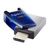 Apacer USB flash disk OTG, USB 3.0 (3.2 Gen 1), 16GB, AH179, strieborný, AP16GAH179U-1, s krytkou