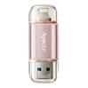 Apacer USB flash disk OTG, USB 3.0, 64GB, AH190, ružový, AP64GAH190H-1, USB A / Lightning, s krytkou