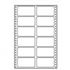 Tabelačné etikety 89 x 48.8 mm, A4, dvojradové, biele, 12 etikiet, balené po 25 ks, pre ihličkové tlačiarne