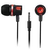 Canyon EP-3, pohodlné slúchadlá do uší, pre smartfóny, integr. mikrofón a ovládanie, čierne + červené prvky