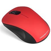 Modecom MC-WM10S bezdrátová optická myš, 3 tlačítka, 1600 DPI, USB nano 2,4 GHz, tichá tlačítka, černo-červená