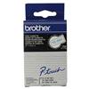 Brother originál páska do tlačiarne štítkov, Brother, TC-203, modrý tlač/biely podklad, laminovaná, 7.7m, 12mm