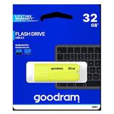 Goodram USB flash disk, USB 2.0, 32GB, UME2, žltý, UME2-0320Y0R11, USB A, s krytkou