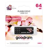 Goodram USB flash disk, USB 2.0, 64GB, UME2, UME2, čierny, UME2-0640K0R11-SP