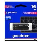 Goodram USB flash disk, USB 3.0, 16GB, UME3, čierny, UME3-0160K0R11, USB A, s krytkou