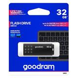 Goodram USB flash disk, USB 3.0, 32GB, UME3, čierny, UME3-0320K0R11, USB A, s krytkou