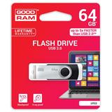 Goodram USB flash disk, USB 3.0, 64GB, UTS3, čierny, UTS3-0640K0R11, USB A, s otočnou krytkou