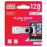 Goodram USB flash disk, USB 3.0, 128GB, UTS3, čierny, UTS3-1280K0R11, USB A, s otočnou krytkou