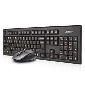 A4Tech 7100N, Sada klávesnica s bezdrôtovou optickou myšou, AAA, CZ, klasická, 2.4 [Ghz], bezdrôtová, čierna